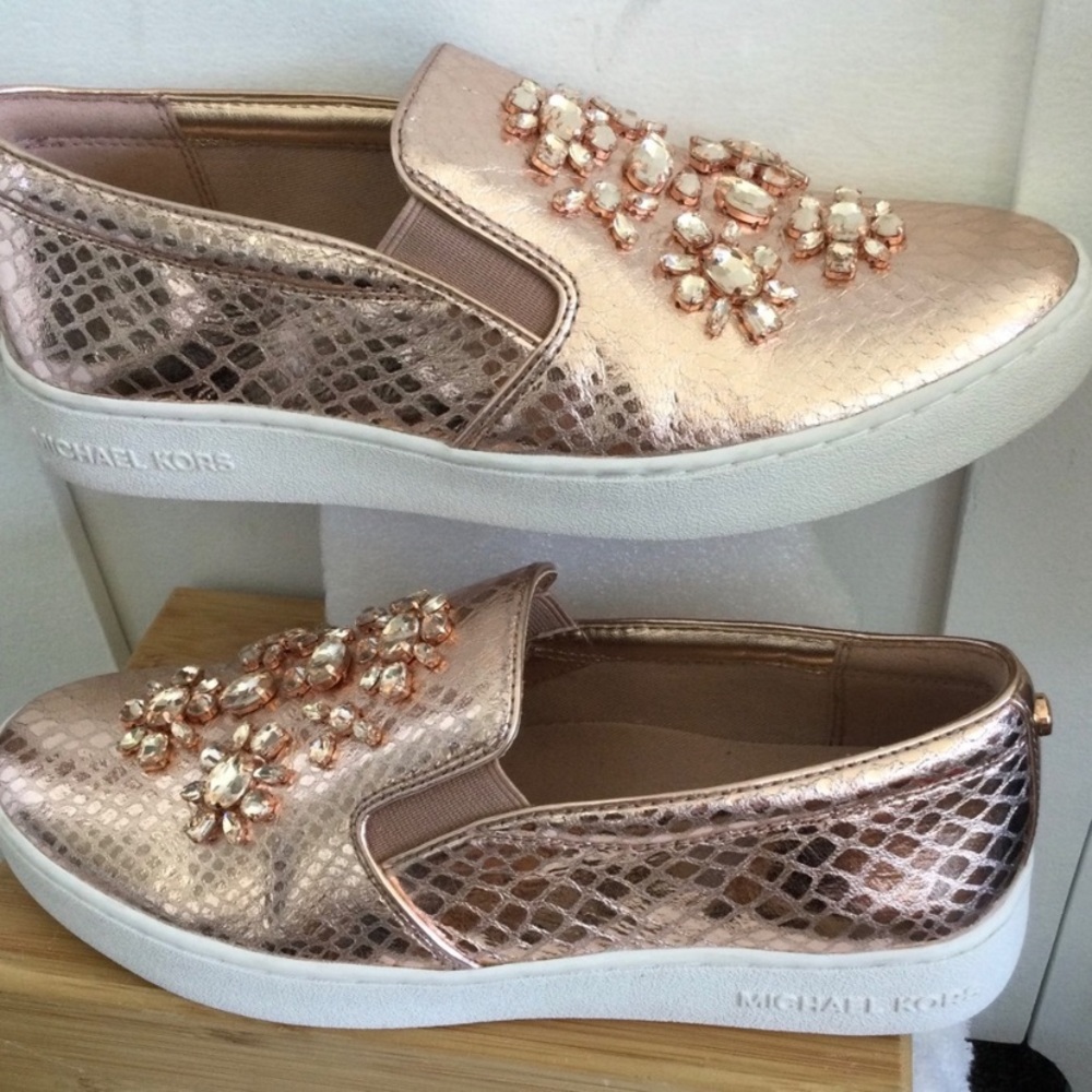 Michael Kors Keaton Rose Gold with Bling Size 6
